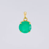 Dije Circulo 4 Garras Esmeralda 3qts 1.95g / 1.7cm Oro Amarillo 18K