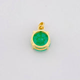 Dije Circulo 4 Garras Esmeralda 3qts 1.95g / 1.7cm Oro Amarillo 18K