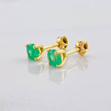 Topos 4 Garras Esmeraldas 50pts 1g / 4.35mm Oro Amarillo 18K