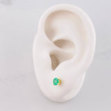 Topos 4 Garras Esmeraldas 50pts 1g / 4.35mm Oro Amarillo 18K