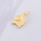 Dije Herradura Caballo Mate 1.1g / 2.3cm Oro Amarillo 18K
