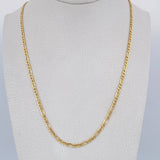 Cadena Figaro 3.8gr / 60.7cm / 2.1mm Oro Amarillo +0 18K &