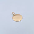 Dije Placa Circular 2.3gr / 2.7cm - 2.1*2.1cm / Plana Oro Amarillo 18K &