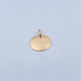 Dije Placa Circular 2.3gr / 2.7cm - 2.1*2.1cm / Plana Oro Amarillo 18K &