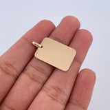 Dije Placa Rectangular 2.05gr / 2.5cm - 2.1*1.5cm / Plana Oro Amarillo 18K &