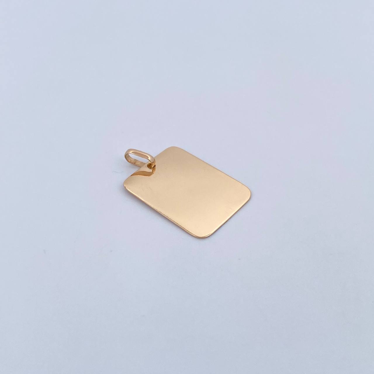 Dije Placa Rectangular 2.05gr / 2.5cm - 2.1*1.5cm / Plana Oro Amarillo 18K &
