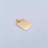 Dije Placa Rectangular 2.1gr / 2.4cm - 2.1*1.5cm / Plana Oro Amarillo 18K &