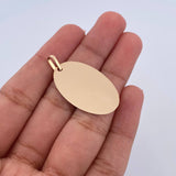 Dije Placa Ovalada 1.95gr / 3.5cm - 2.8*1.7cm / Plana Oro Amarillo 18K &