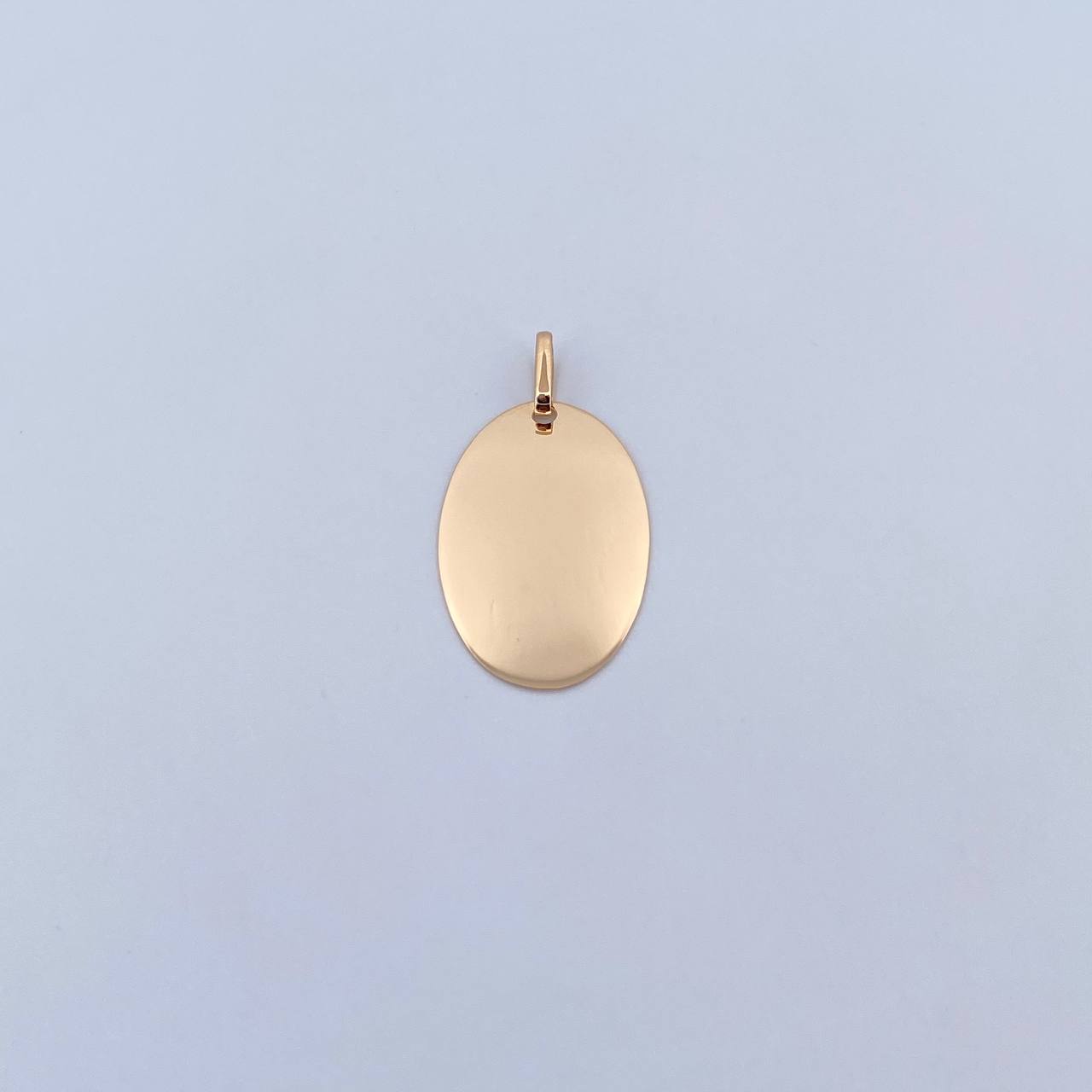 Dije Placa Ovalada 1.95gr / 3.5cm - 2.8*1.7cm / Plana Oro Amarillo 18K &