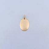 Dije Placa Ovalada 2gr / 3.5cm - 2.8*1.7cm / Plana Oro Amarillo 18K &