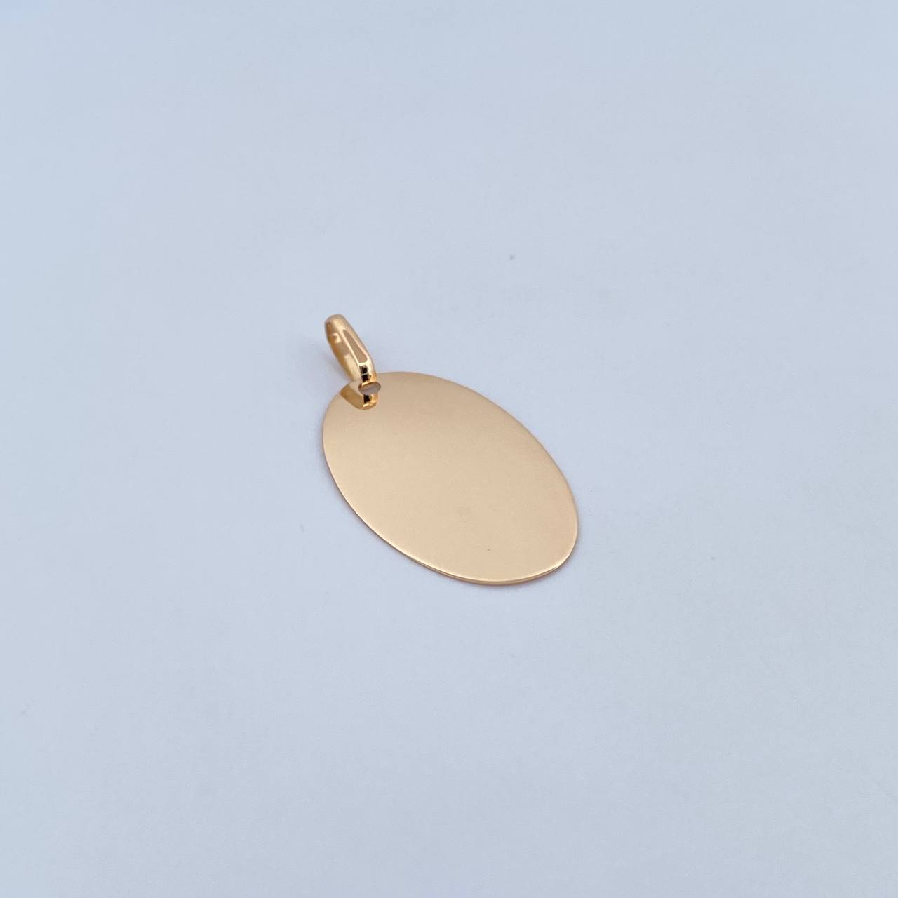 Dije Placa Ovalada 1.95gr / 3.5cm - 2.8*1.7cm / Plana Oro Amarillo 18K &