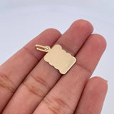 Dije Placa Pergamino 0.8gr / 2.2cm - 1.4*1.2cm / Plana Oro Amarillo 18K &