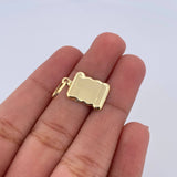 Dije Placa Pergamino 0.5gr / 2.2cm - 1.3* 1.2cm / Lisa Oro Amarillo 18K &
