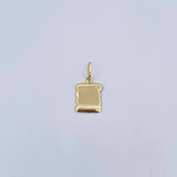 Dije Placa Pergamino 0.7gr / 2.2cm - 1.4*1.2cm / Lisa Oro Amarillo 18K &