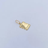 Dije Placa Pergamino 0.5gr / 2.2cm - 1.3* 1.2cm / Lisa Oro Amarillo 18K &