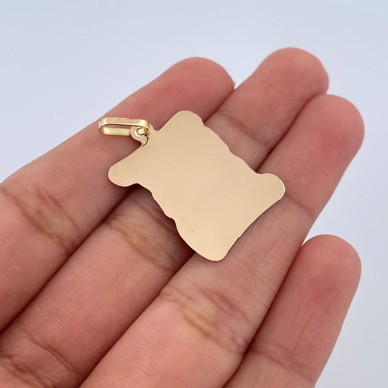 Dije Placa Pergamino 1.9gr / 3cm - 2.2*2cm / Plana Oro Amarillo 18K &