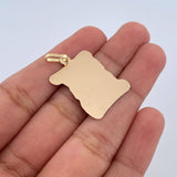 Dije Placa Pergamino 1.9gr / 3cm - 2.2*2cm / Plana Oro Amarillo 18K &
