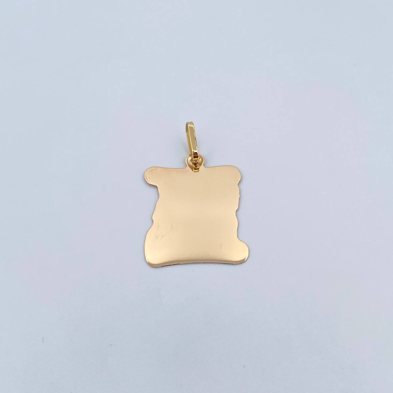 Dije Placa Pergamino 1.9gr / 3cm - 2.2*2cm / Plana Oro Amarillo 18K &
