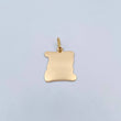 Dije Placa Pergamino 1.9gr / 3cm - 2.2*2cm / Plana Oro Amarillo 18K &
