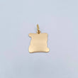 Dije Placa Pergamino 1.8gr / 3cm - 2.2*2cm / Plana Oro Amarillo 18K &