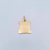 Dije Placa Pergamino 1.8gr / 3cm - 2.2*2cm / Plana Oro Amarillo 18K &