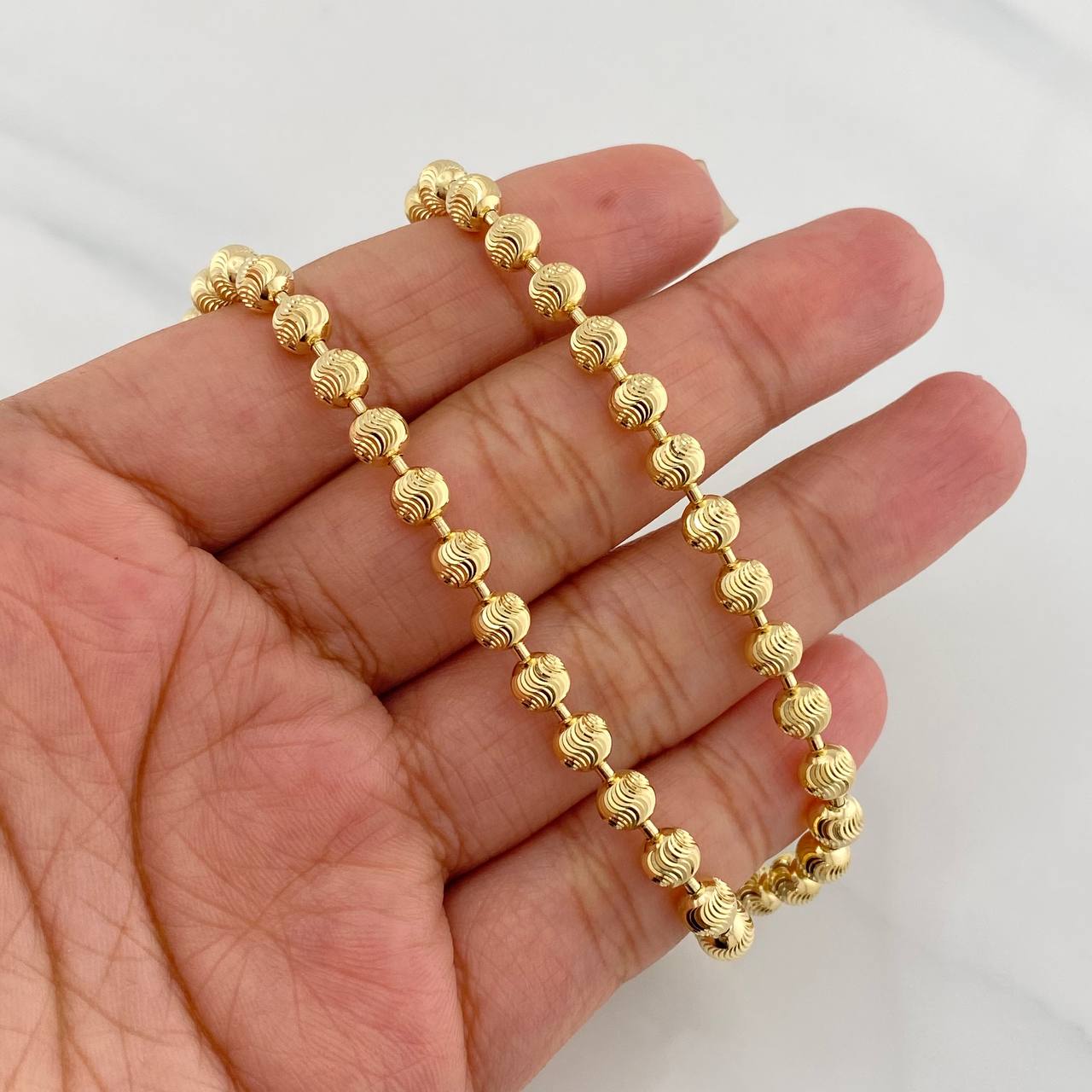 Cadena Militar Media Luna 21.25g / 47cm / 5mm Oro Amarillo 18K
