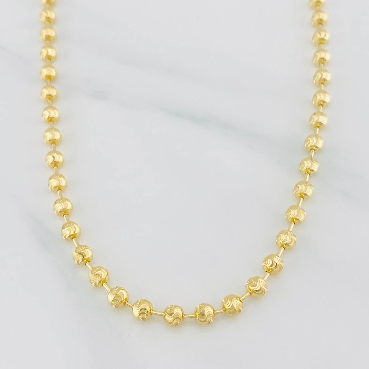Cadena Militar Media Luna 18.9g / 63cm / 4mm Oro Amarillo 18K