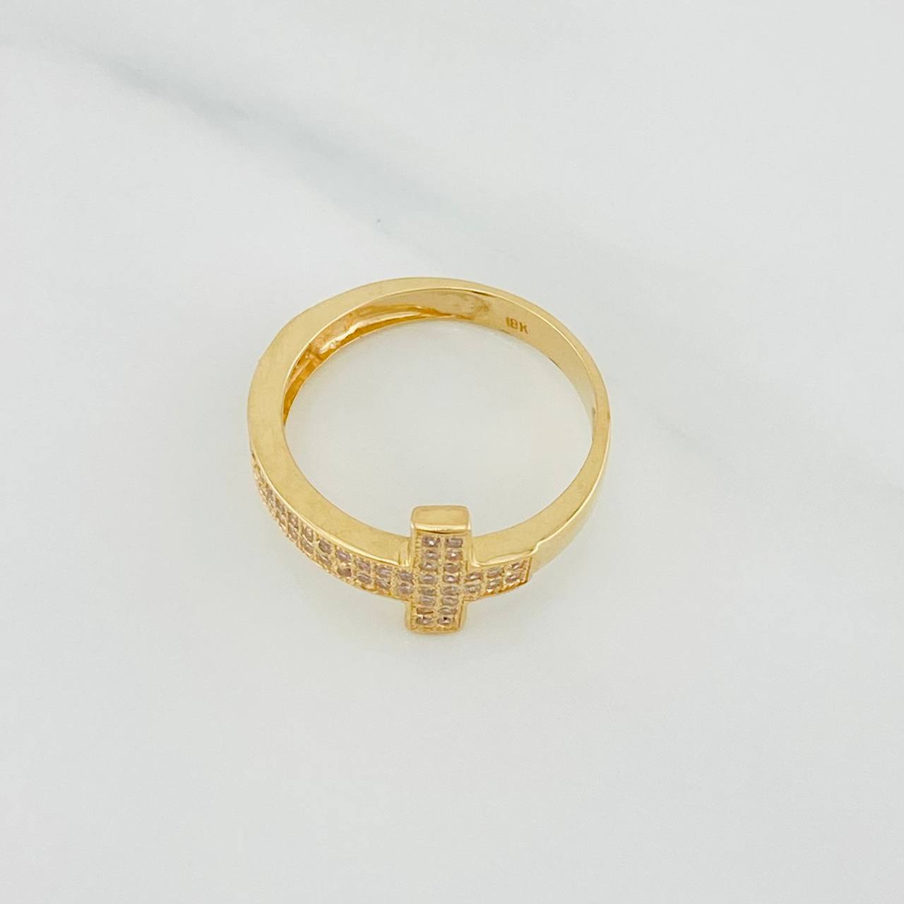 Anillo Cruz 3.1g / T7 Oro Amarillo 18K