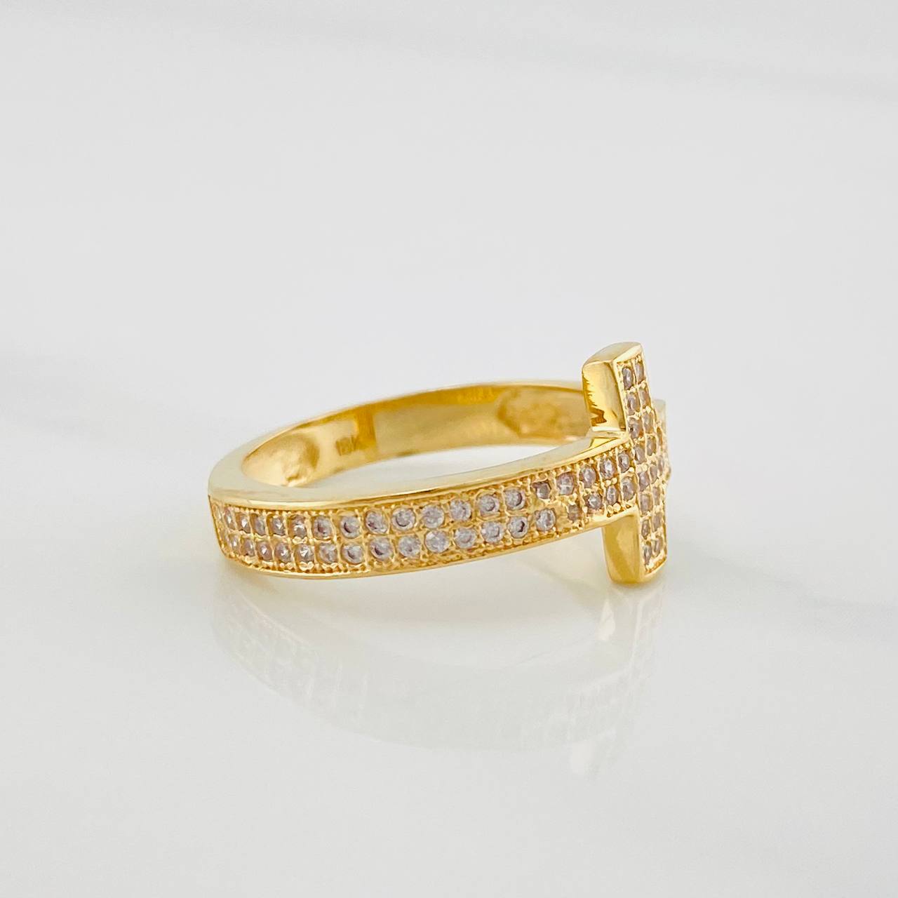 Anillo Cruz 3.1g / T7 Oro Amarillo 18K