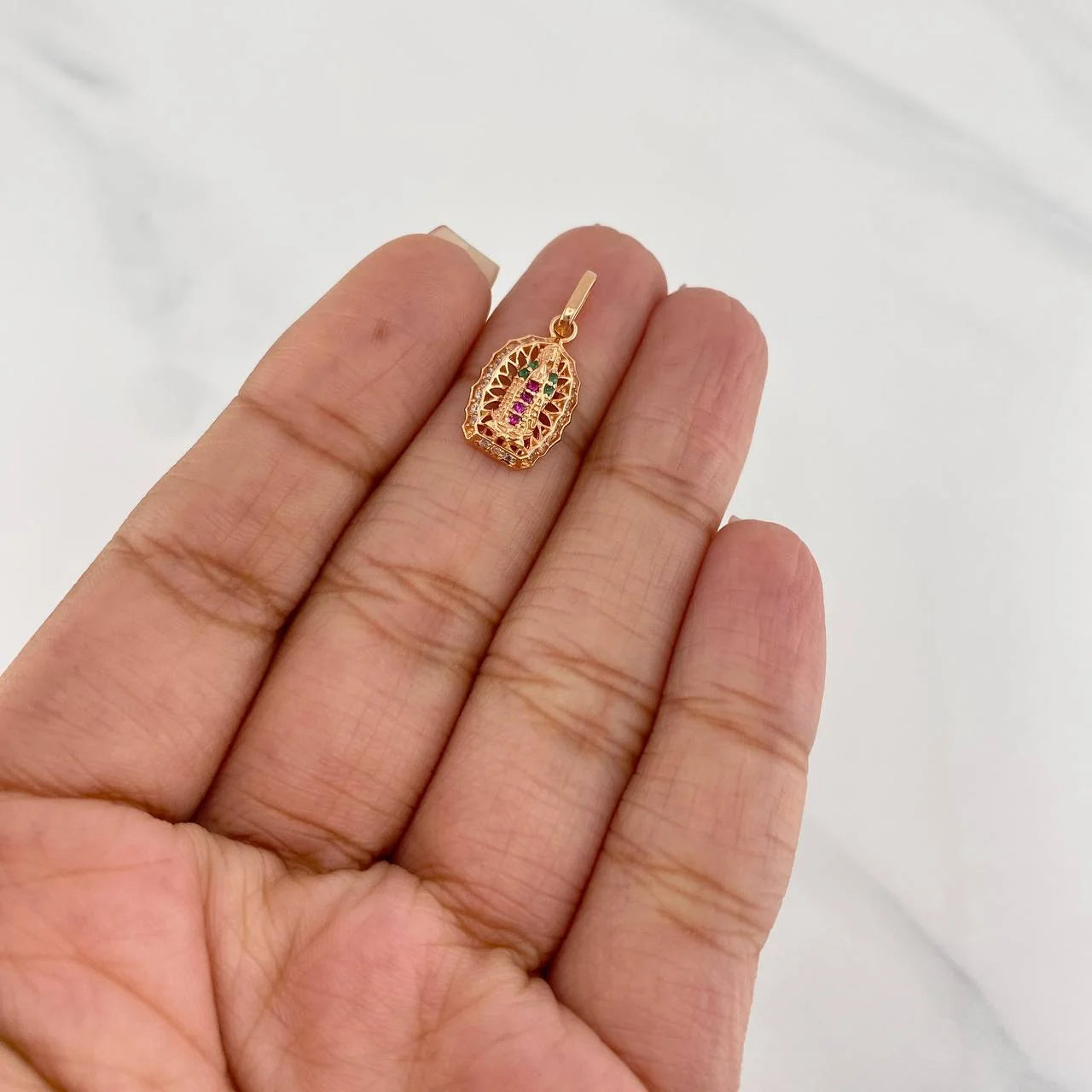 Dije Virgen de Guadalupe 1.4g / 2.1cm Oro Rosa 18K