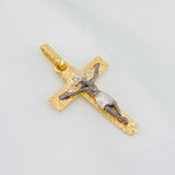 Dije Cruz Cristo Milagroso de Buga 1.8g / 2.6cm Tres Oros 18K