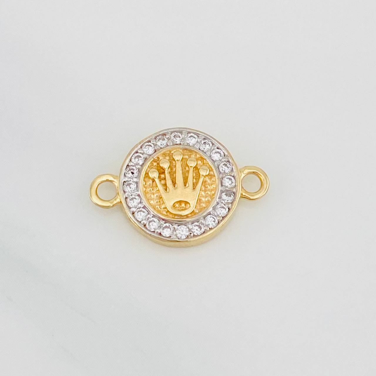 Herraje Corona 1.5g / 1.7cm Dos Oros Amarillo Blanco 18K