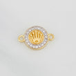 Herraje Corona 1.5g / 1.7cm Dos Oros Amarillo Blanco 18K