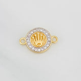 Herraje Corona 1.5g / 1.7cm Dos Oros Amarillo Blanco 18K