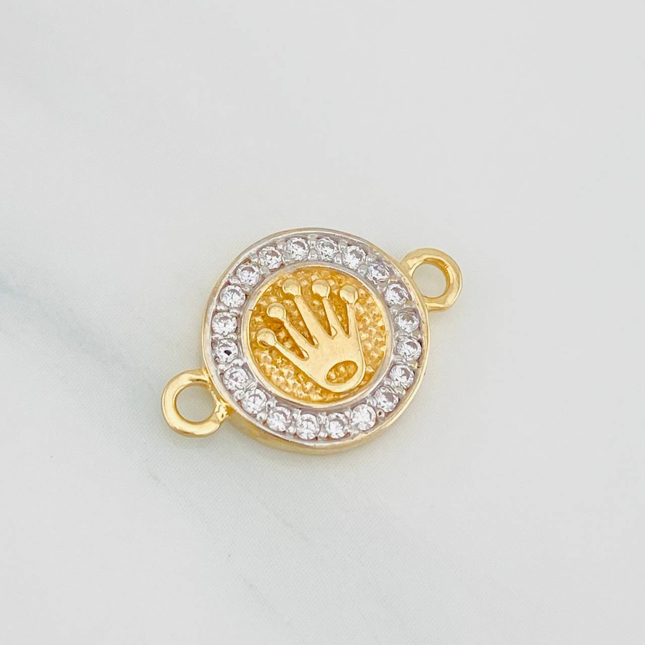 Herraje Corona 1.5g / 1.7cm Dos Oros Amarillo Blanco 18K