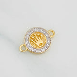 Herraje Corona 1.5g / 1.7cm Dos Oros Amarillo Blanco 18K