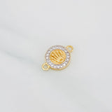 Herraje Corona 1.5g / 1.7cm Dos Oros Amarillo Blanco 18K