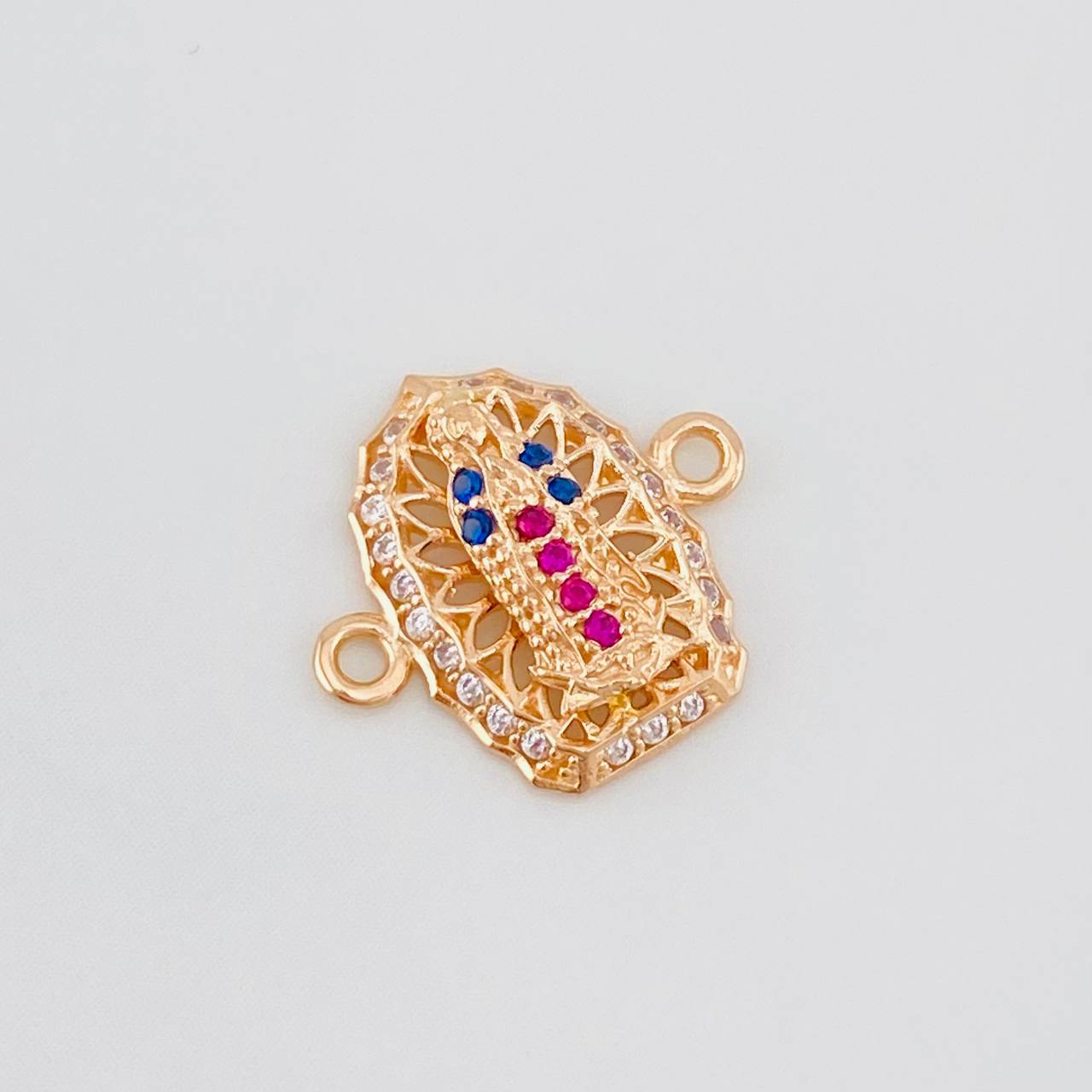 Herraje Virgen Guadalupe 1.3g / 1.5cm Oro Rosa 18K