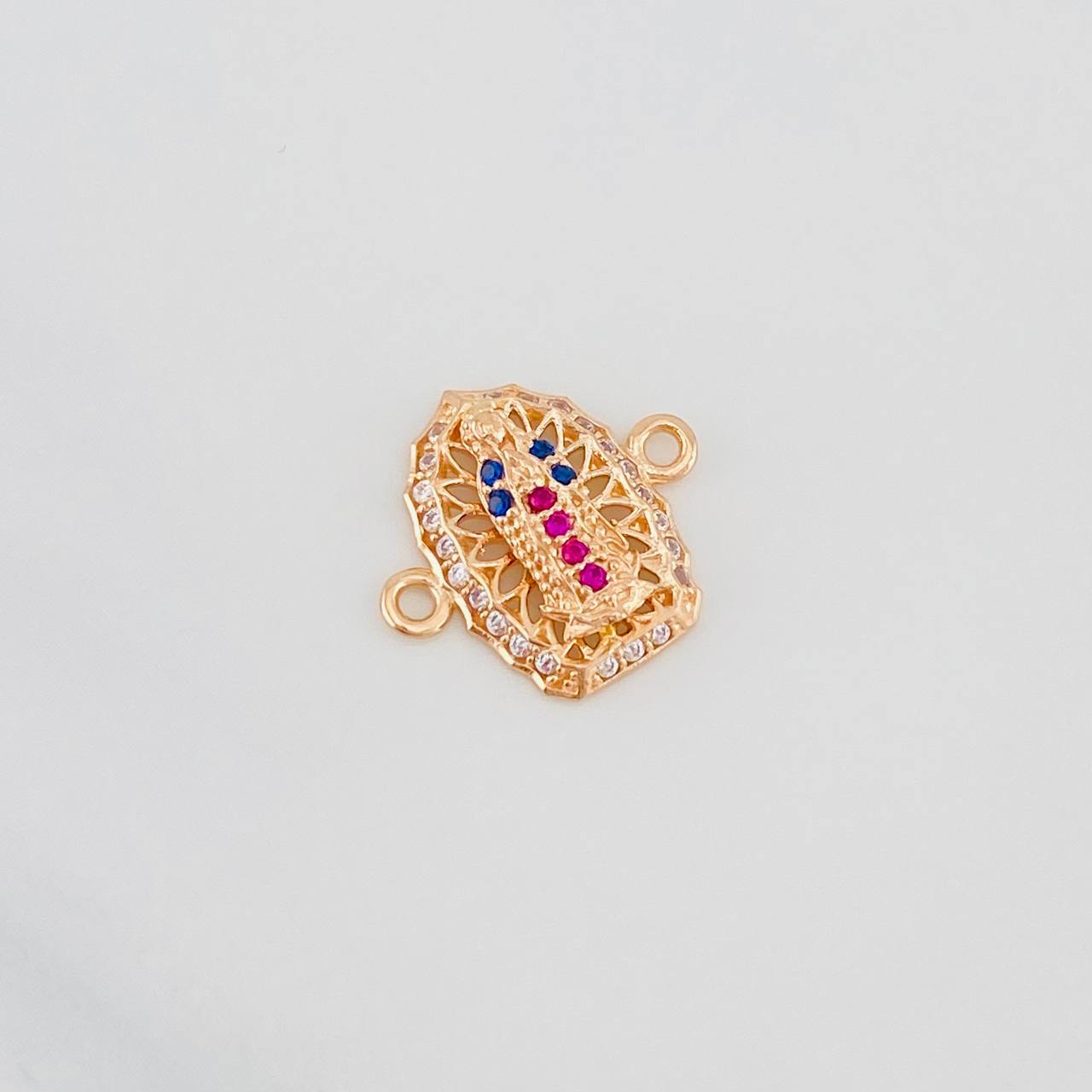 Herraje Virgen Guadalupe 1.3g / 1.5cm Oro Rosa 18K