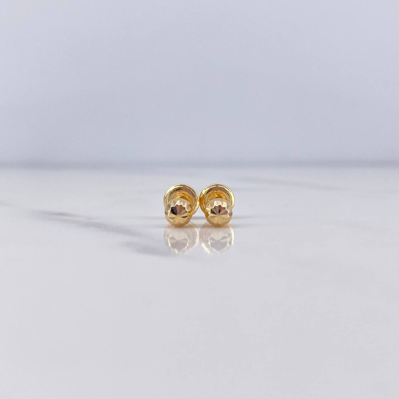 Topos Bola 0.65gr / 4mm Diamantadas Oro Amarillo 18K $