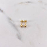 Topos Bola 0.65gr / 4mm Diamantadas Oro Amarillo 18K $