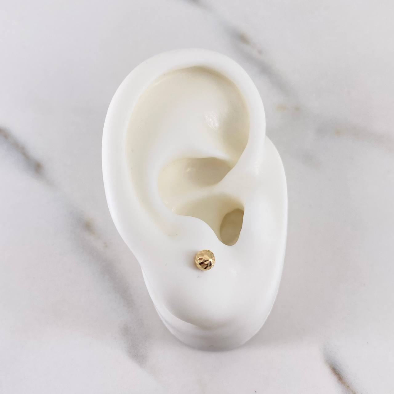 Topos Bola 0.65gr / 4mm Diamantadas Oro Amarillo 18K $