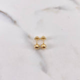 Topos Bola 0.75gr / 5mm Diamantadas Oro Amarillo 18K $