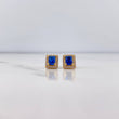 Topos Halo Cuadrado 2.4gr / Circones Azul Blancos Oro Amarillo 18K &