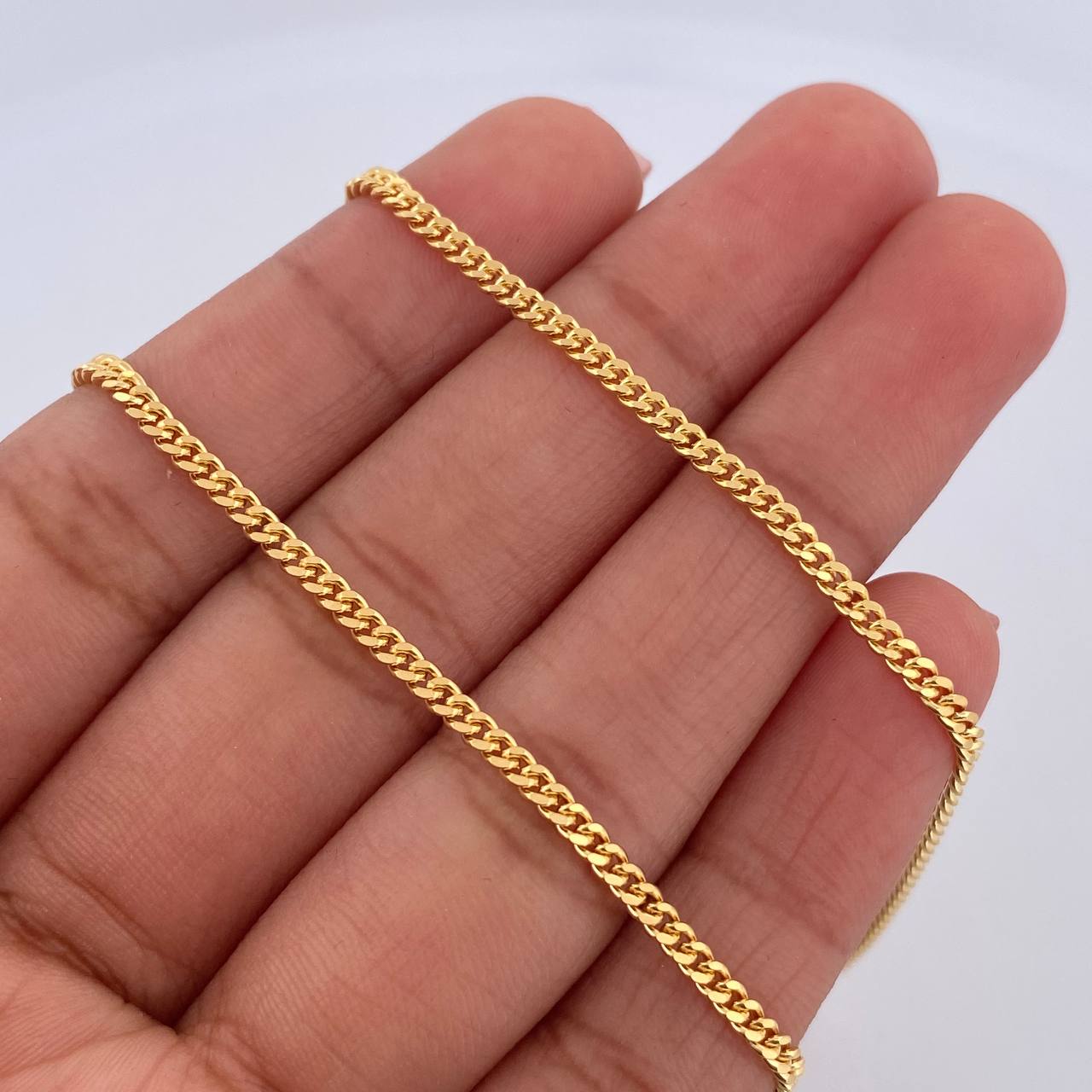 Cadena Cubana Tibetana 10.65gr / 60.5cm / 2mm Oro Amarillo +0 18K $