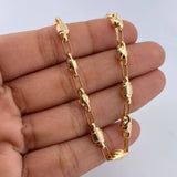 Cadena Rustica Grano 13.4gr / 61.2cm / 4.6mm Rayado Oro Amarillo 18K $