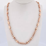 Cadena Rustica 14.4gr / 61.1cm / 3.9mm Barril Estria Oro Rosa 18K $