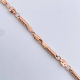 Cadena Rustica 14.4gr / 61.1cm / 3.9mm Barril Estria Oro Rosa 18K $