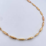 Cadena Rustica Tornillo 11.65gr / 60.5cm / 4.5mm Barril Estria Oro Amarillo 18K $