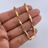 Cadena Rustica Tornillo 11.65gr / 60.5cm / 4.5mm Barril Estria Oro Amarillo 18K $
